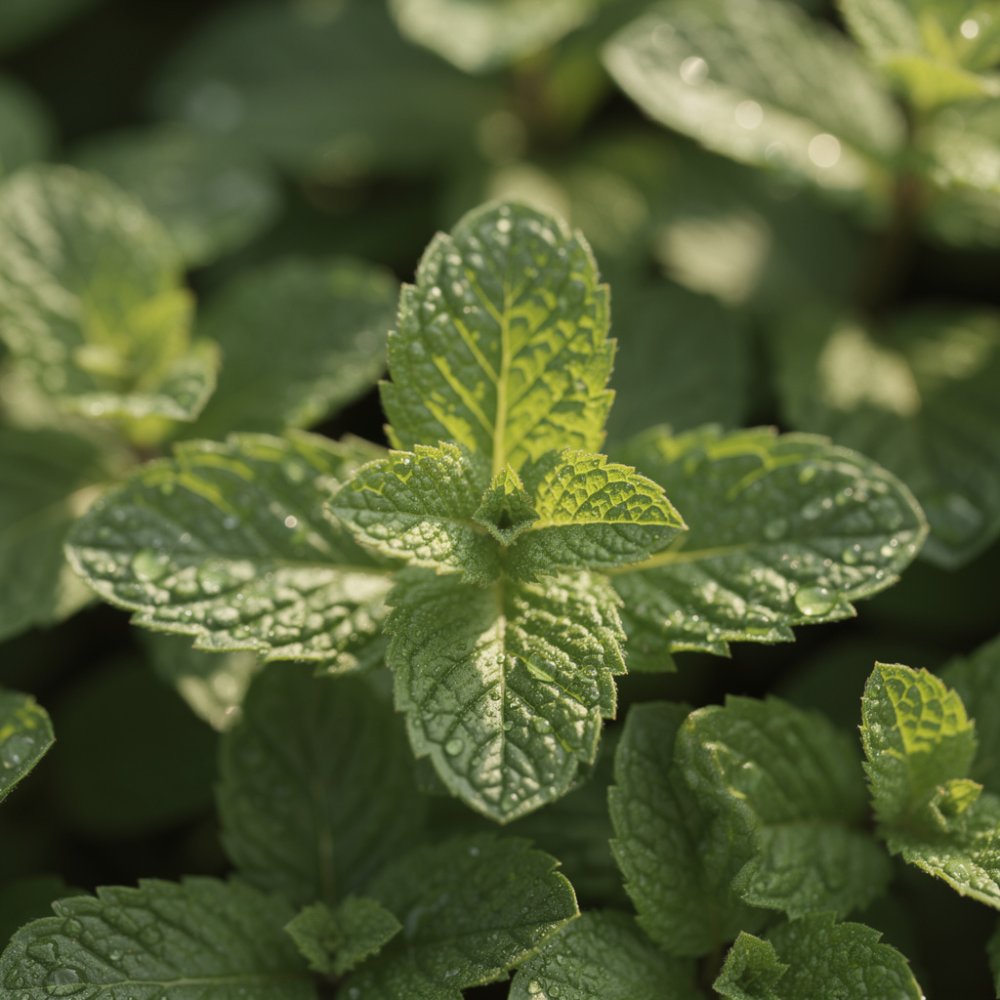 Feuilles fraîches de menthe dans la nature