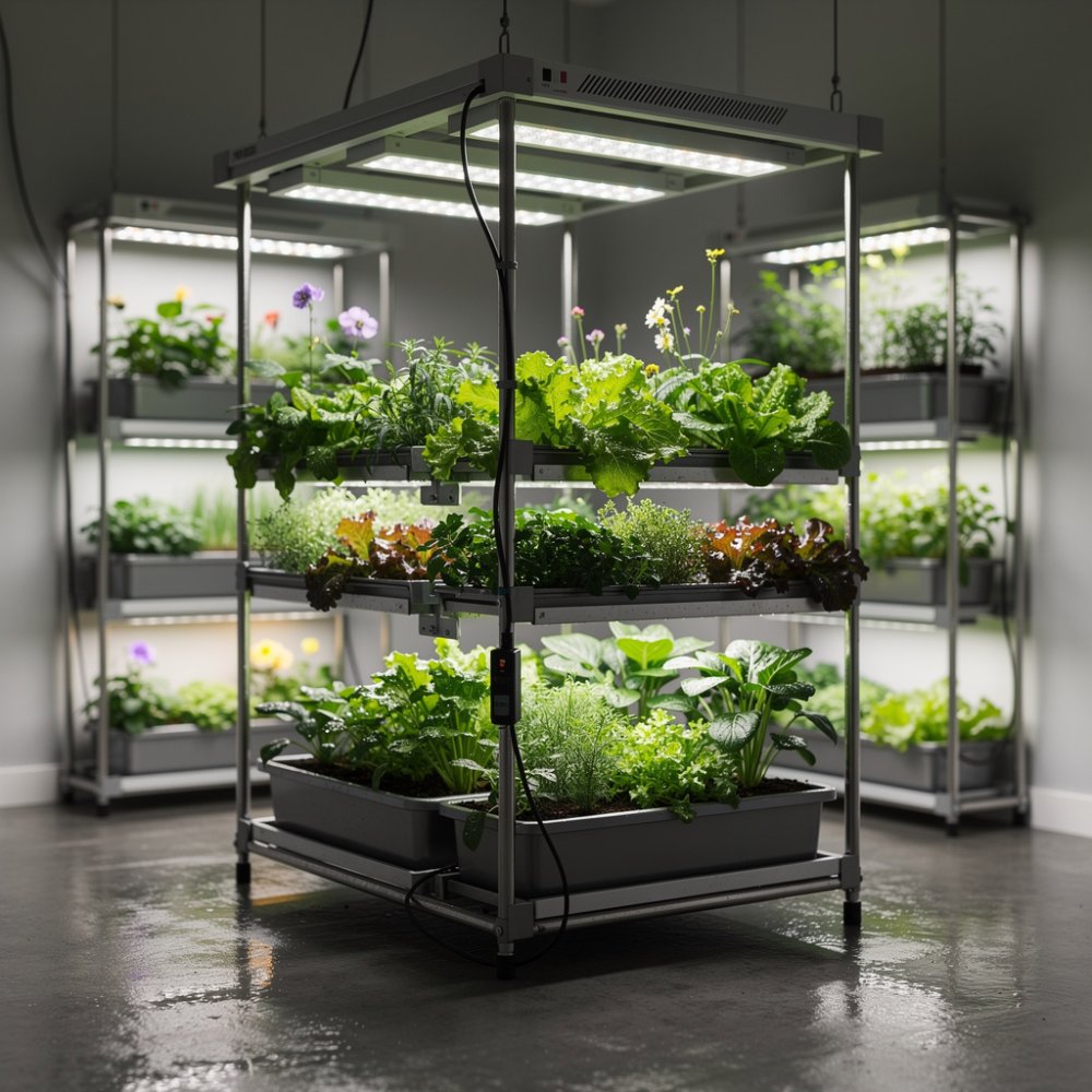 Les panneaux LED illuminent l'intérieur avec des plantes Les panneaux LED illuminent l'intérieur avec des plantes