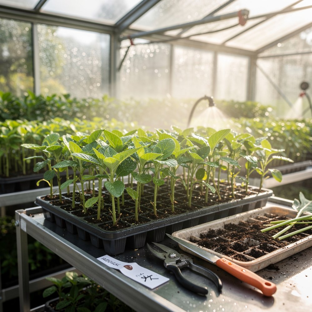Boutures et plantes clonées dans un environnement humide