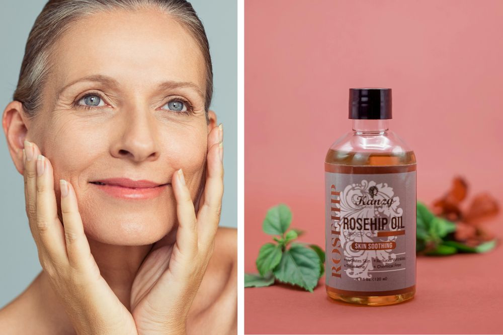 Huile de soin haut de gamme pour peau mature à l'huile de rose