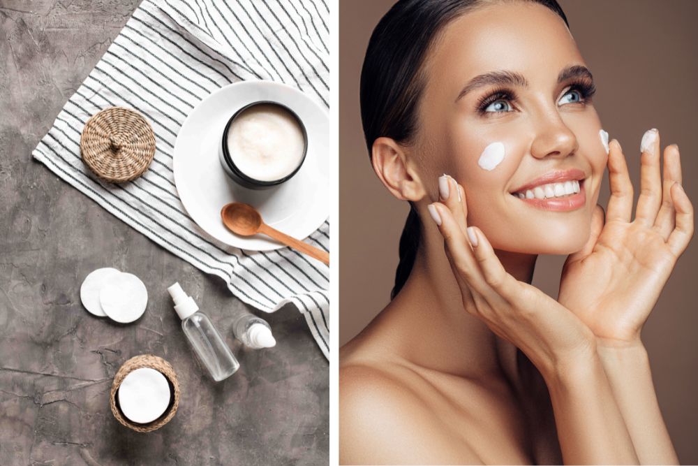 Préparation d'une crème pour le visage maison avec des huiles essentielles